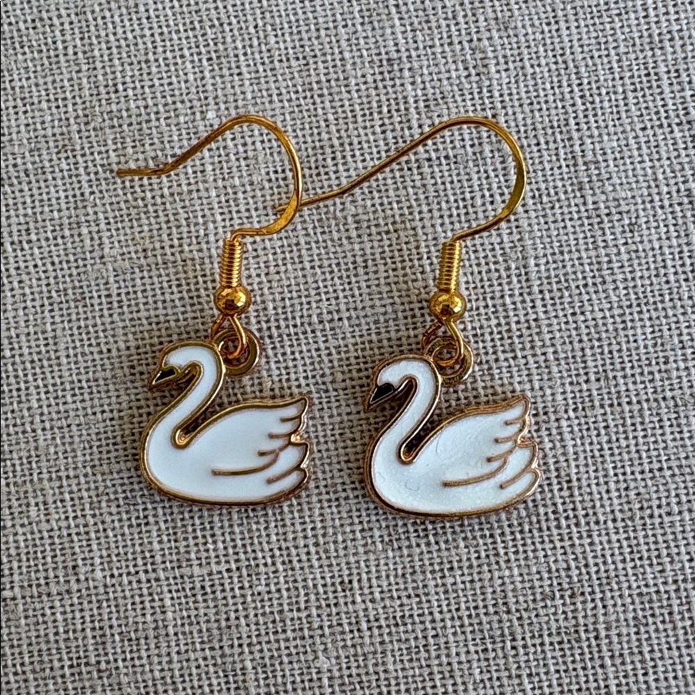 New handcrafted 14k Gold Plated “Swan Lake” Earrings